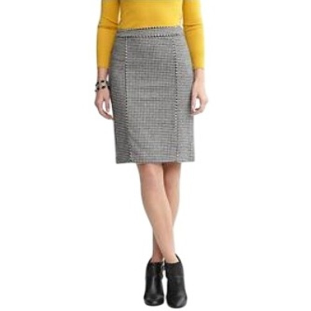BANANA REPUBLIC Houndstooth Pencil Skirt Size 6